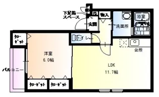 フジパレス諏訪ノ森Ⅱ番館【2階】の間取り