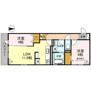 プラムツリーEAST【1階】の間取り