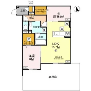 ファブール東羽衣【1階】の間取り