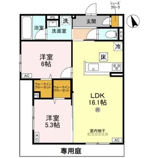 ファブール東羽衣【1階】の間取り