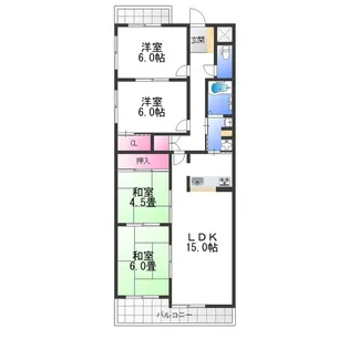 サンパレス21泉北【2階】の間取り