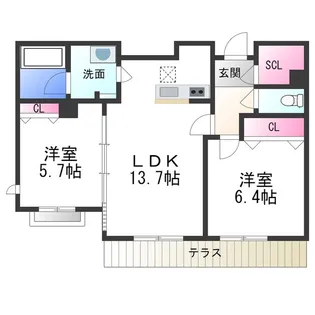 シャーメゾン サカイパークスⅡ【1階】の間取り