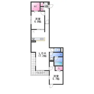 D-residence西野 A棟【1階】の間取り