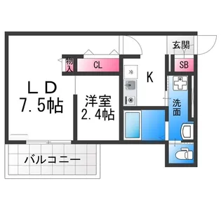 カーサフォルトゥナート堺石津駅前【3階】の間取り