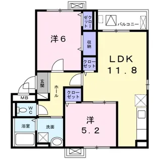 トゥージュールアンサンブルⅡ【3階】の間取り