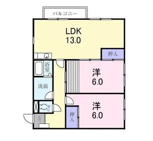 シャルマン上Ⅱ番館【2階】の間取り