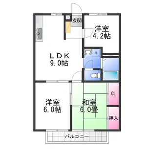エステートピア楠【1階】の間取り