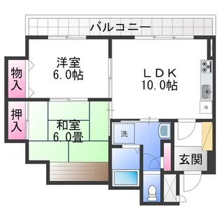 リアンジェ富田林【6階】の間取り