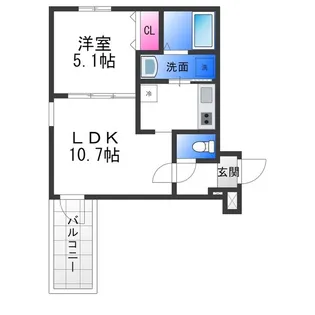 フジパレス津久野東【1階】の間取り
