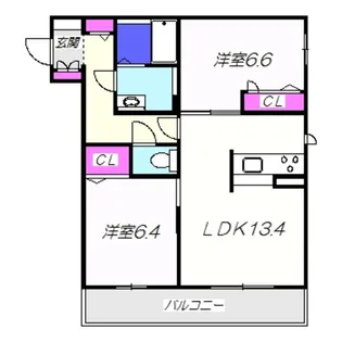 シャーメゾン・ジ・オートリテラス【3階】の間取り