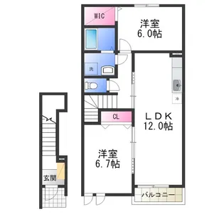 ラフレシール・メゾン・宮崎 Ⅲ【2階】の間取り