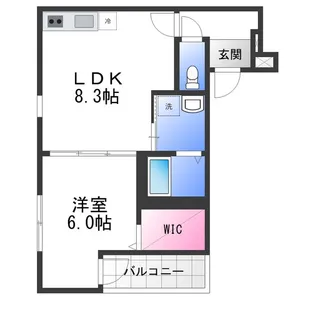 フジパレス北野田Ⅵ番館【1階】の間取り
