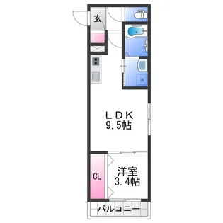 Raffine諏訪ノ森【3階】の間取り