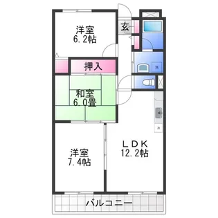 サンクレール高石【3階】の間取り