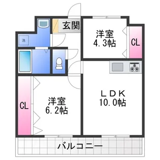 レーヴメゾン羽衣【5階】の間取り