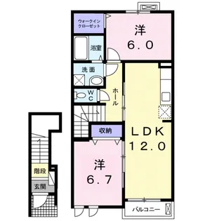 ラフレシール・メゾン・宮崎 Ⅲ【2階】の間取り