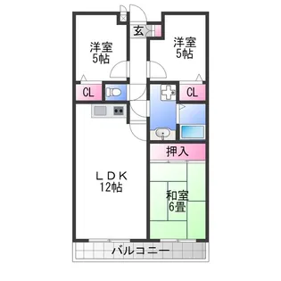 ベルコート初芝【2階】の間取り