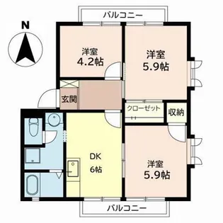 サンベルテ福田.【2階】の間取り