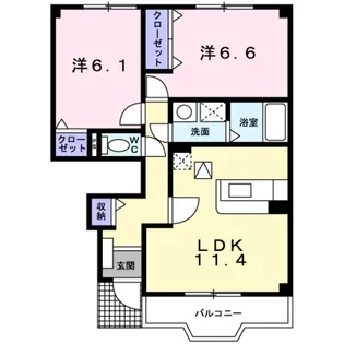 ル ソレイユ【1階】の間取り