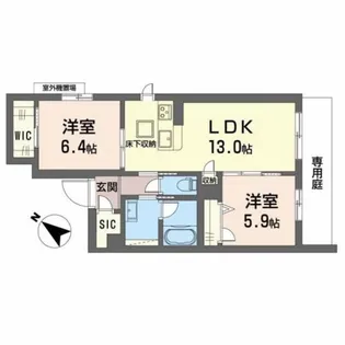 plaisir raffine【1階】の間取り