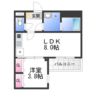 ジーメゾン高石千代田アクシス【2階】の間取り
