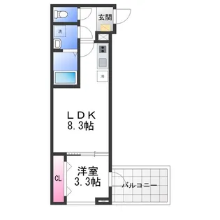 ジーメゾン高石千代田アクシス【2階】の間取り