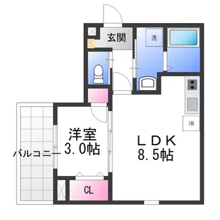 ジーメゾン高石千代田アクシス【2階】の間取り