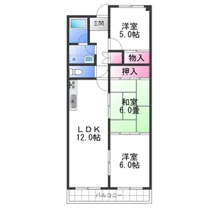 パストラル羽衣【3階】の間取り