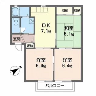 エスポアール北豊中【2階】の間取り