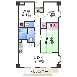 コンプリチェ KATAYAMA【4階】の間取り