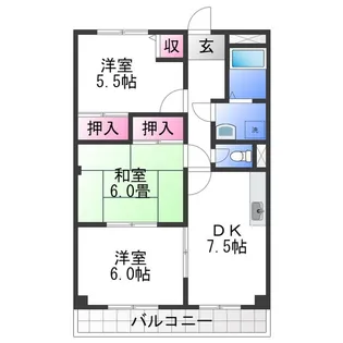 ラ・フォーレ松ノ下【3階】の間取り