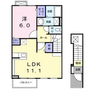 コンフォートB【2階】の間取り