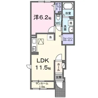 ビーナスベルト【1階】の間取り