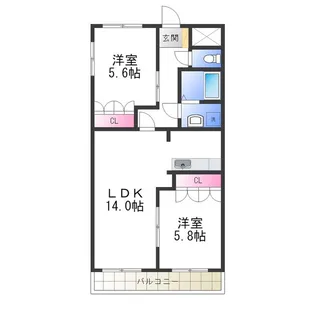 パ・ル・ス 和泉中央【2階】の間取り