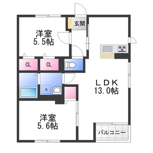 クーネル【1階】の間取り