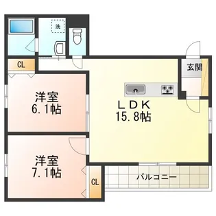 シャイロ205北野田【2階】の間取り
