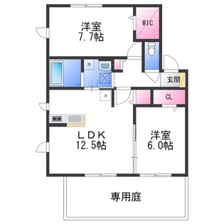フォレスタ小津【1階】の間取り