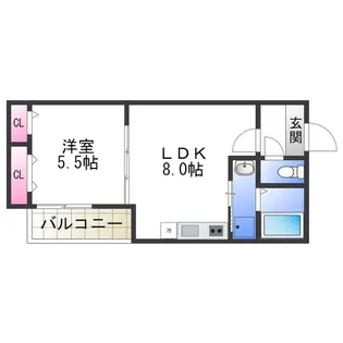 フジパレス高石Ⅲ番館【3階】の間取り