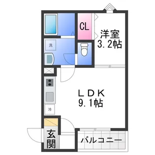 F+style高見の里2号館【3階】の間取り