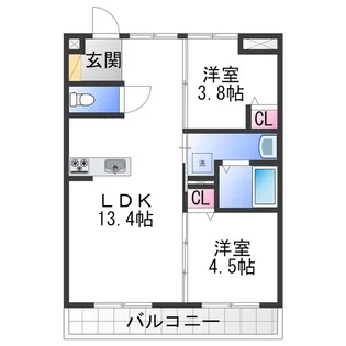 Chainon高石【2階】の間取り