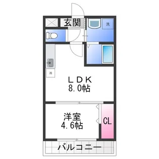 モンサント田中町【1階】の間取り