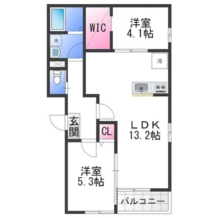 レジーナ北野田【2階】の間取り
