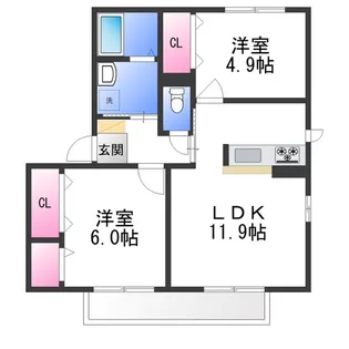 シャーメゾンキティー B【1階】の間取り