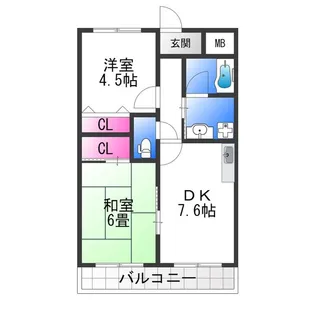 グレース津久野Ⅱ【2階】の間取り