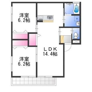 パルク西山台【2階】の間取り