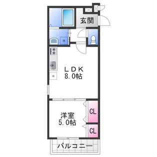 ポプラーレ狭山Ⅱ【3階】の間取り