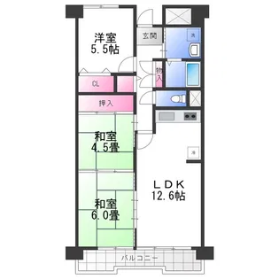ドミール有住・光明池【5階】の間取り