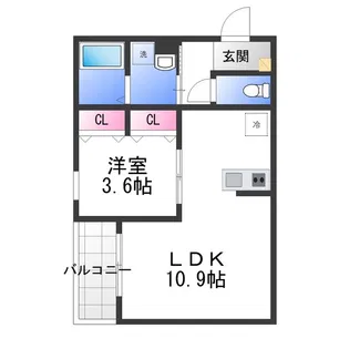 (仮称)ジーメゾン羽衣フェザー【3階】の間取り