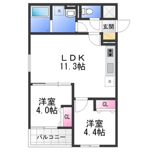 レジーナ本町【2階】の間取り
