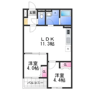 レジーナ本町【2階】の間取り